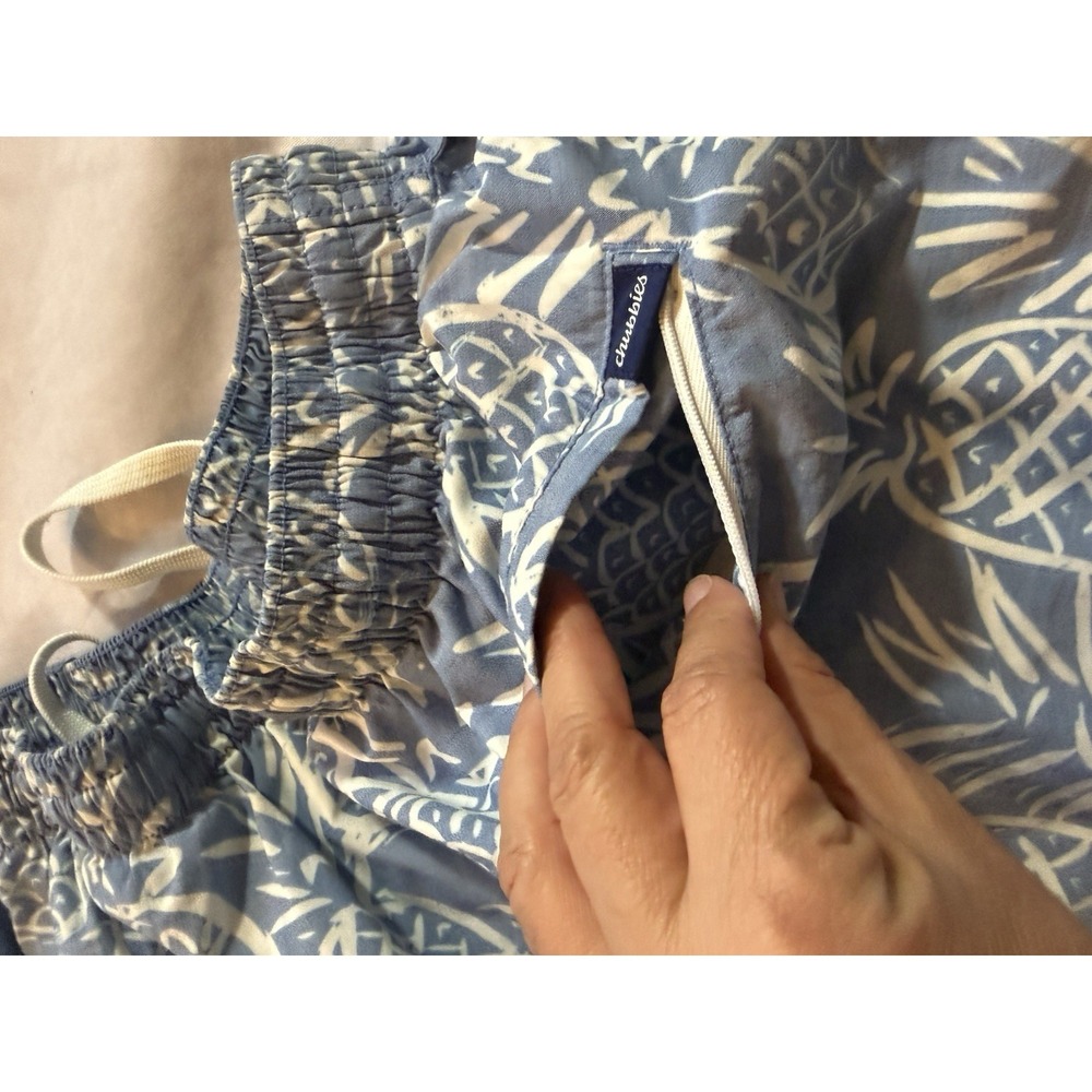 Chubbies Swim Trunks Mens Large L 7" Blue Pineapple Board Shorts Mesh Liner - Picture 8 of 9